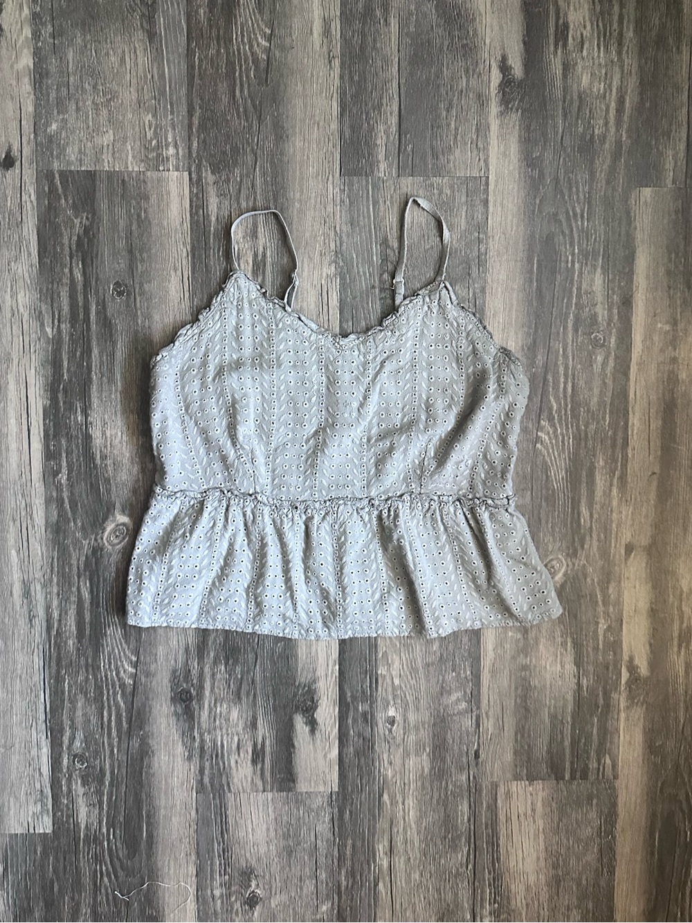 Sim & Sam Eyelet Babydoll Peplum Camisole Tank Top Size L (US) 16-18 (UK)